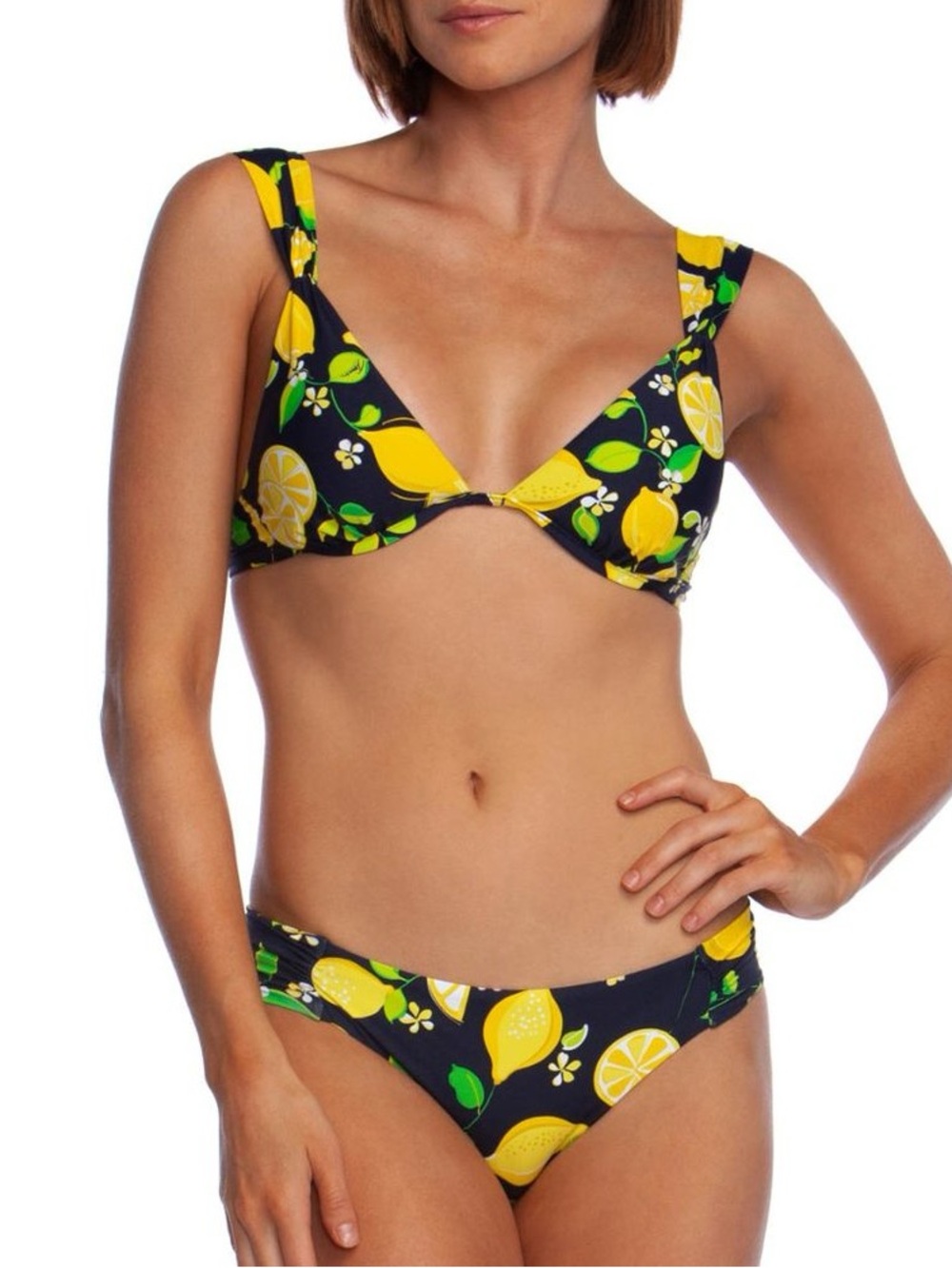 BNWT TRINA TURK Lemon Love Bikini Swimsuit Size 12 Coastal Vacation Luxury Chic